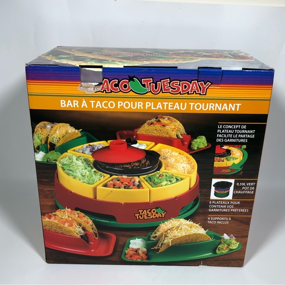 Nostalgia Dining New Taco Tuesday Heated Lazy Susan Taco Bar Meat